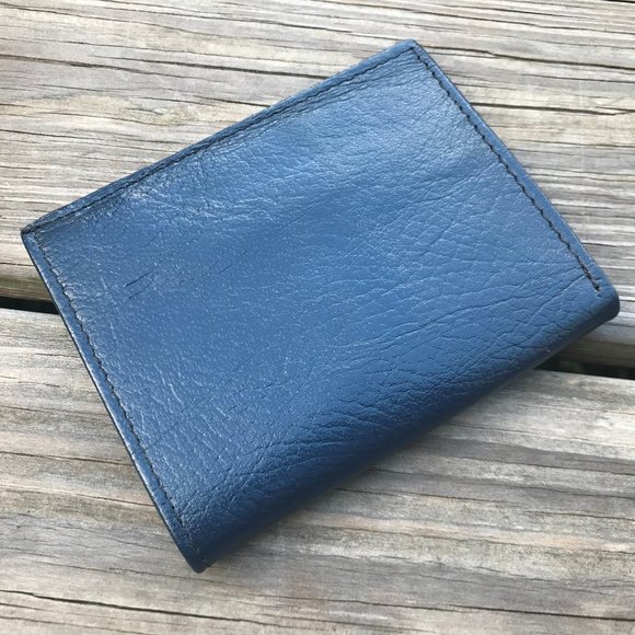 Blue Wallet Handmade Men Card Holder Purse Leather - Picture 2 of 12